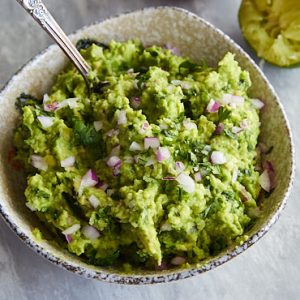 A scaled down version of the authentic Chipotle restaurant's guacamole recipe that comes straight from its creators.