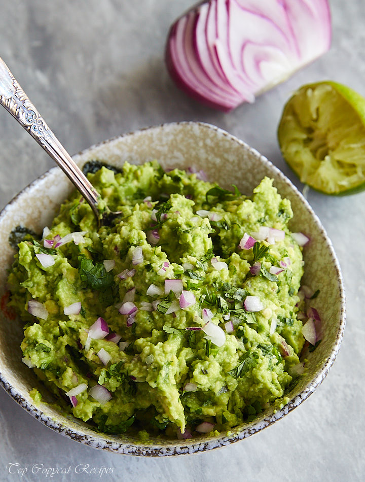 A scaled down version of the authentic Chipotle restaurant's guacamole recipe that comes straight from its creators.